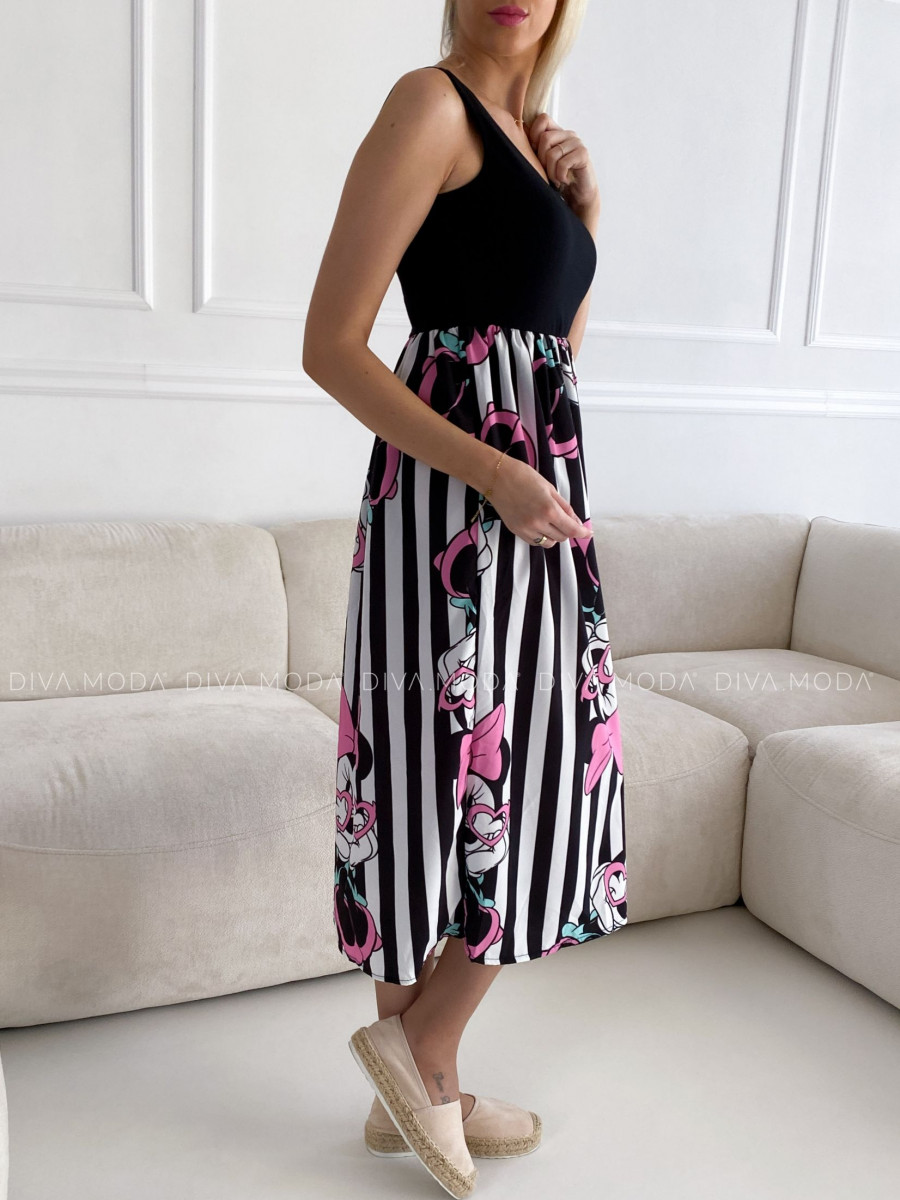 Midi šaty Mickey Minnie Pink Bow S 64 Midi šaty Mickey Minnie Pink Bow S 64
