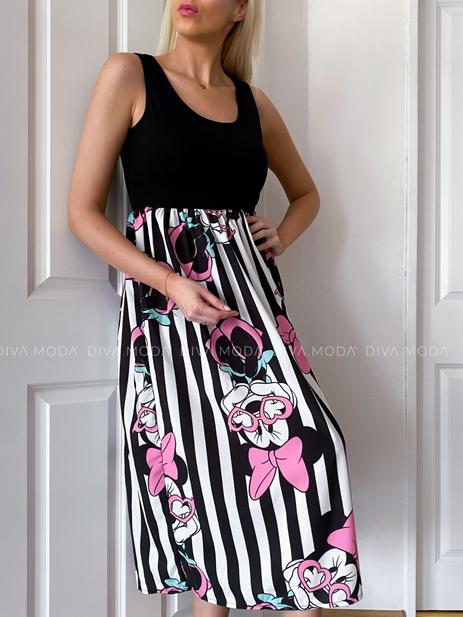 Midi šaty Mickey Minnie Pink Bow S 64 Midi šaty Mickey Minnie Pink Bow S 64