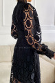 Háčkované maxi šaty Poline černé M 68