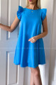 Šaty s volány Corina modro-tyrkysové B 22