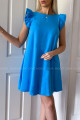 Šaty s volány Corina modro-tyrkysové B 22