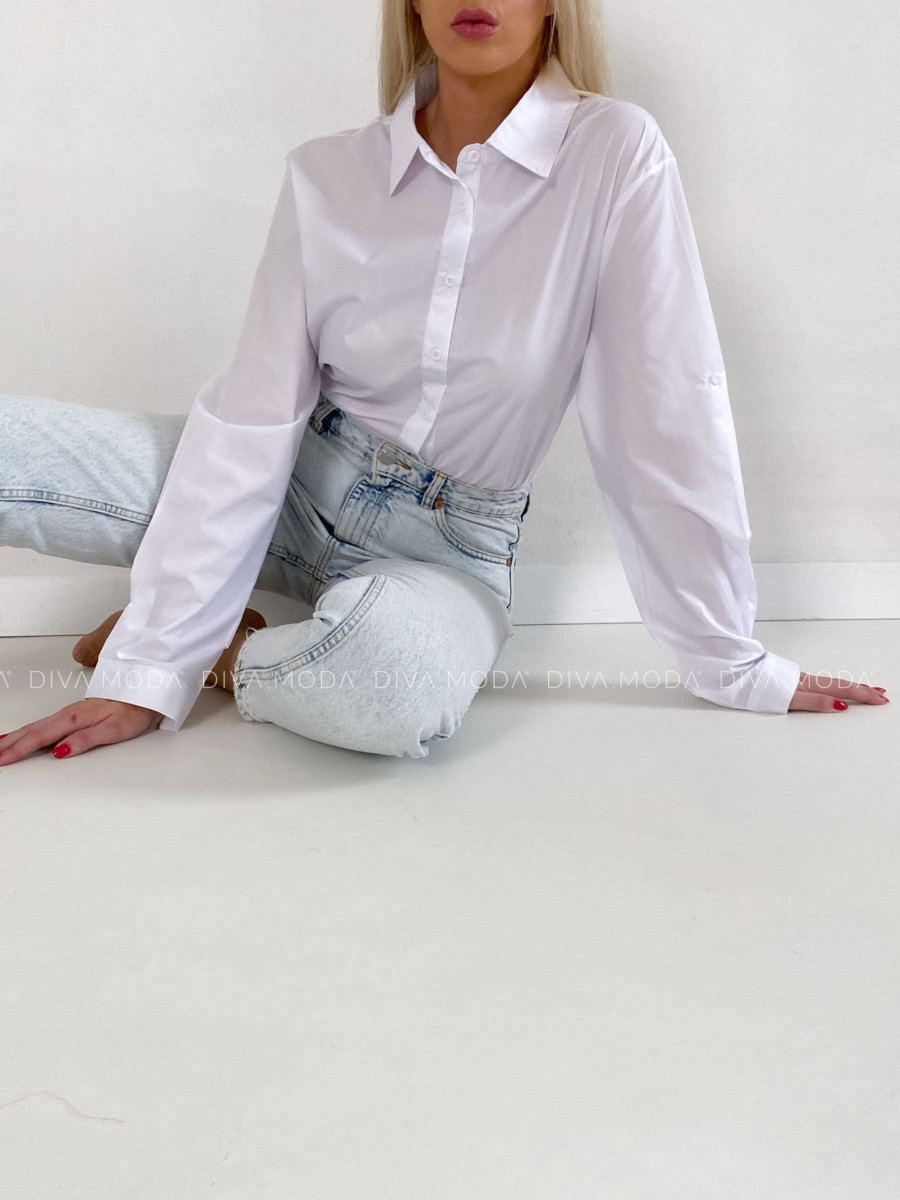 Basic oversize košeľa biela P 133