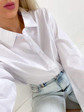 Basic oversize košeľa biela P 133
