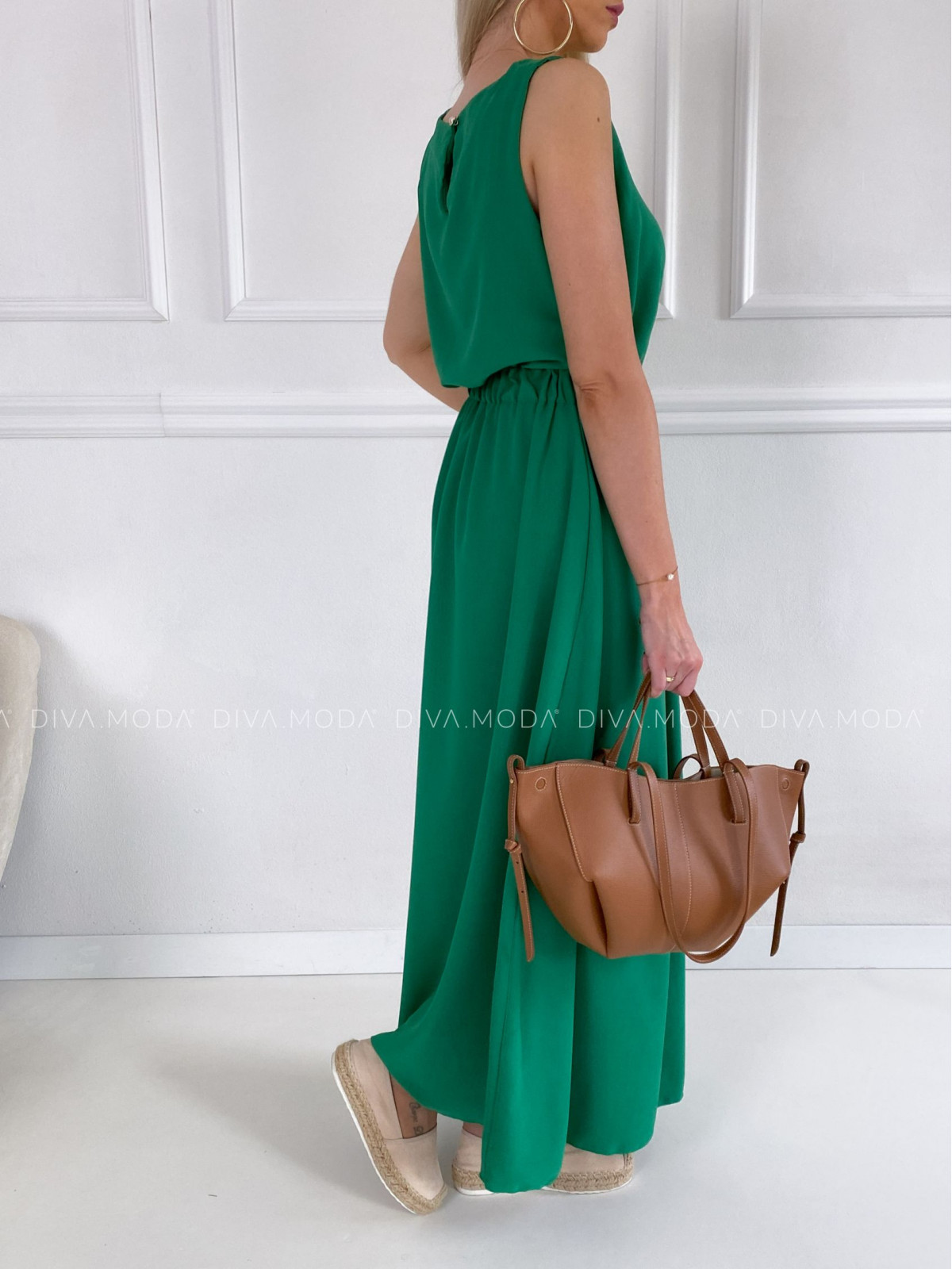 Maxi šaty Selina zelené P 114