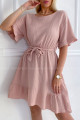 Mušelínové šaty s páskem Tash pudrově růžová B 11