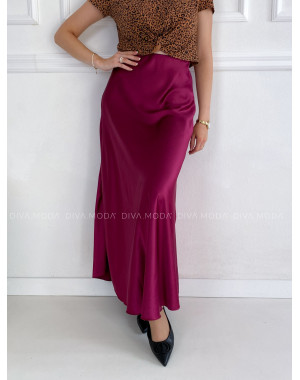 Maxi Saténová sukňa burgundy P 149 Maxi Saténová sukňa burgundy P 149