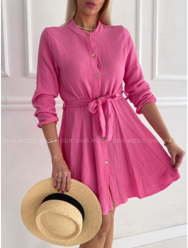 Mušelínové košilové šaty růžové P 164