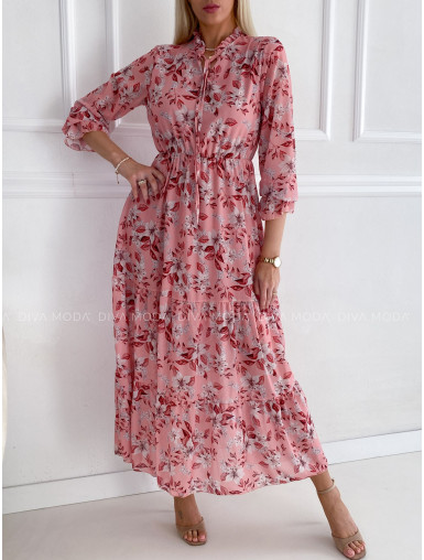 Maxi šaty floral růžové P 161