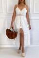 Krajkované kraťasové šaty bílé B 56