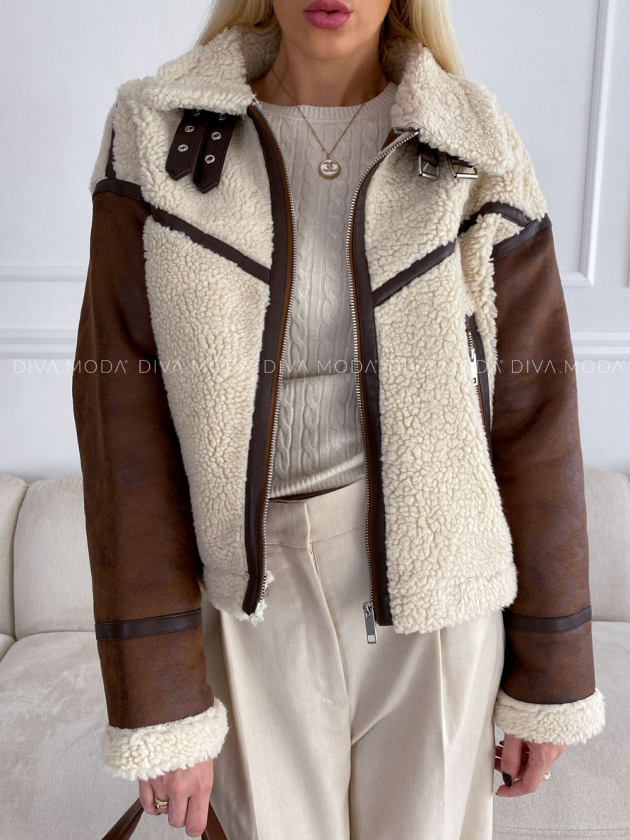 Aviator ovečková bunda cognac V 97 Aviator ovečková bunda cognac V 97