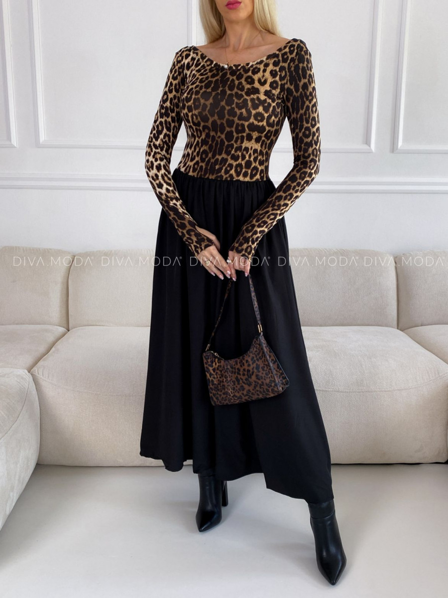 Maxi šaty leopardie ellie V 110