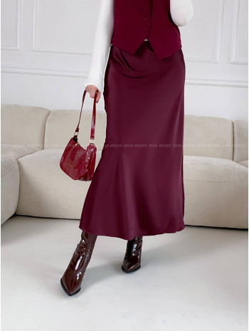 Maxi Saténová sukňa burgundy P 1490