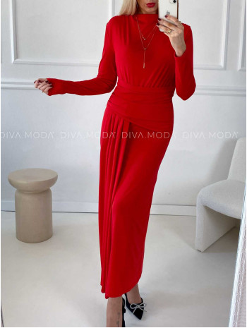 Elegantné maxi šaty Rouri červené M 102 Elegantné maxi šaty Rouri červené M 102