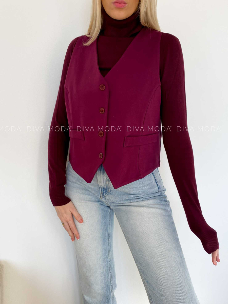 Vesta na gombíky burgundy P 999 Vesta na gombíky burgundy P 999