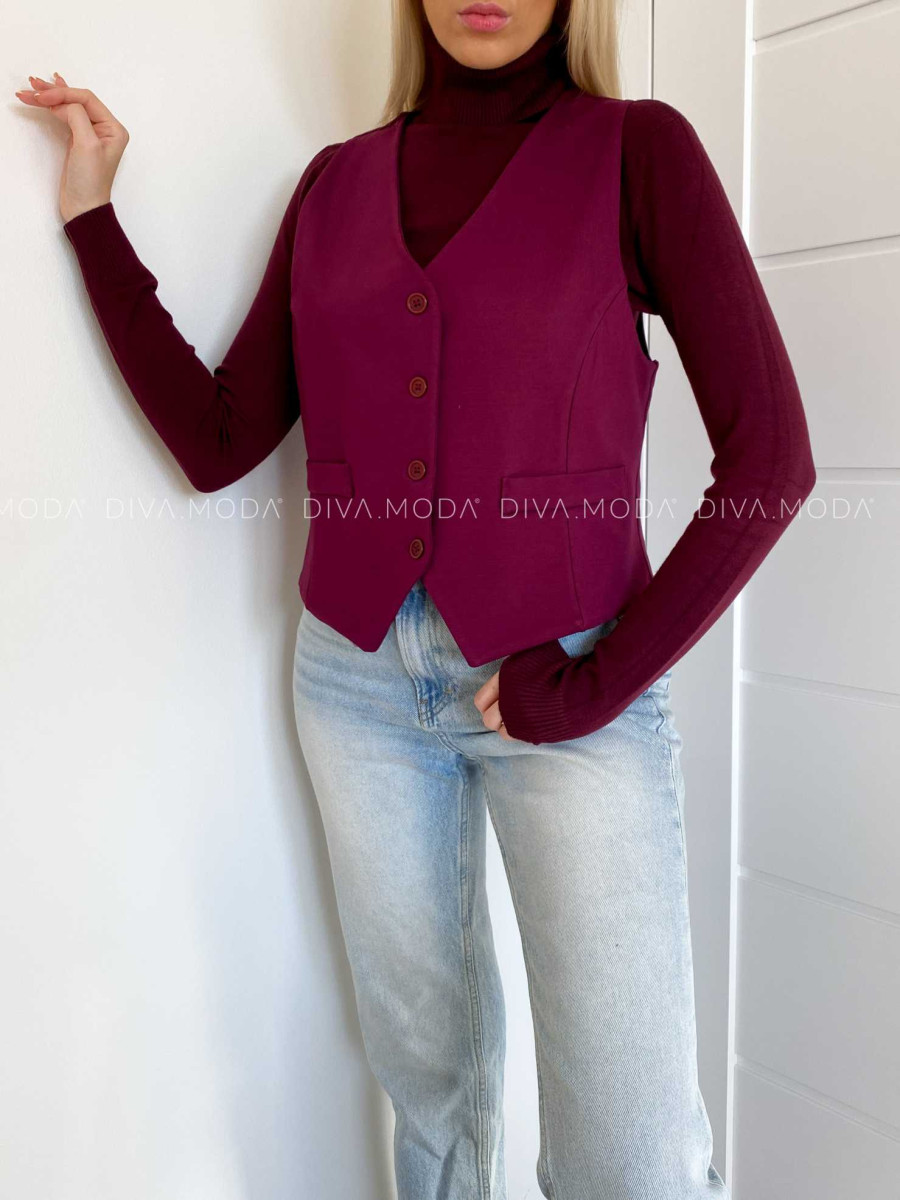 Vesta na gombíky burgundy P 999 Vesta na gombíky burgundy P 999