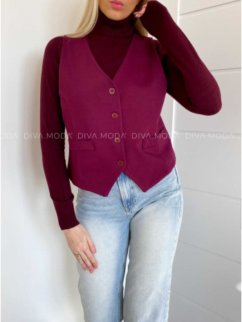 Vesta na gombíky burgundy P 999