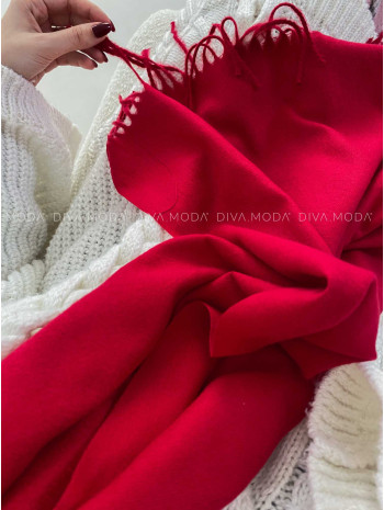 Dlhý Kašmírový šál cherry red P 199