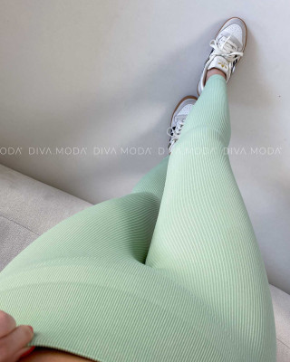Push up rebrované legíny pistacio VV 198