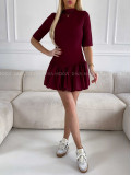 Šaty so skort balónovou sukňou vínové M 223 Šaty so skort balónovou sukňou vínové M 223