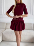 Šaty so skort balónovou sukňou vínové M 223 Šaty so skort balónovou sukňou vínové M 223