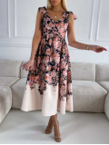 Midi kvetované elegantné šaty Flora M 251