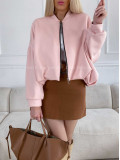 Prechodná balónová bombera blush pink M 258