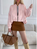 Prechodná balónová bombera blush pink M 258