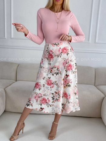 Hladké body pudrovo ružové M 282