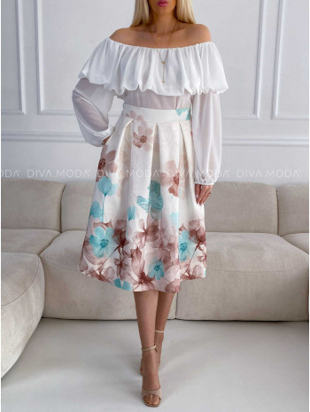 Tulipánová sukňa kvetovaná Zoe mint M 260