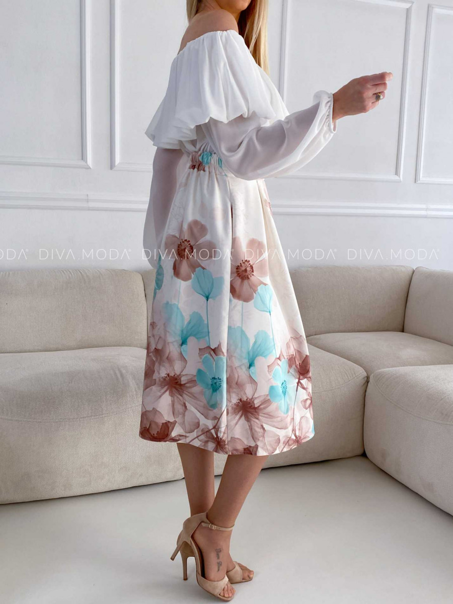 Tulipánová sukňa kvetovaná Zoe mint M 260