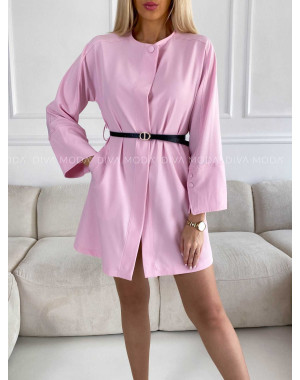 Elegantné šaty s opaskom Molly baby pink M 296