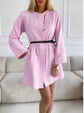 Elegantné šaty s opaskom Molly baby pink M 296