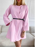 Elegantné šaty s opaskom Molly baby pink M 296