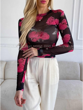 Sieťovaný top rose čierny M 323 Sieťovaný top rose čierny M 323