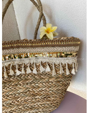 Veľký letný košík so zlatým zdobením K 200