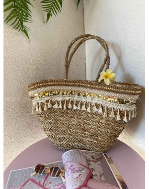 Veľký letný košík so zlatým zdobením K 200