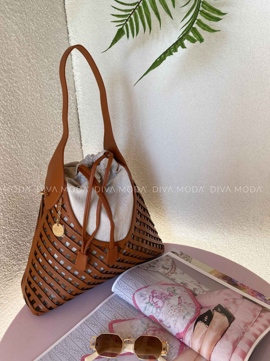 Prepletaná camel kabelka K 205