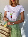 Tričko bloody mary biele M 438