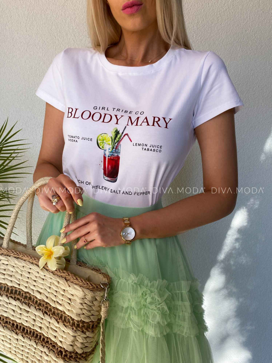 Tričko bloody mary biele M 438
