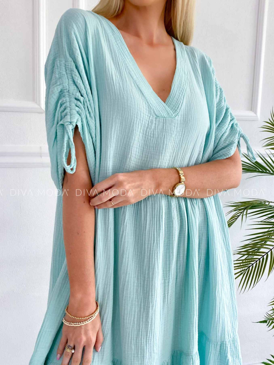 Oversize midi mušlínové šaty Tami mint K 335