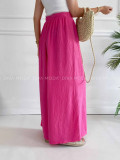 Mušelínové bavlnené nohavice wide leg fuchsia K 336