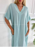 Oversize midi mušlínové šaty Pola mint K 316