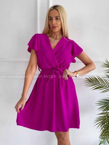 Krátke šaty s volánikmi Iwet magenta K 324