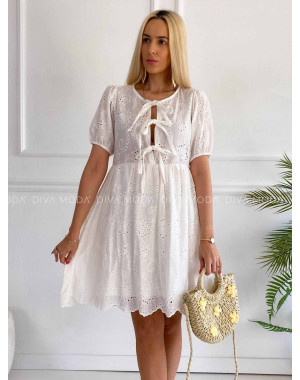 Krátke madeira šaty so šnúrovaním K 356