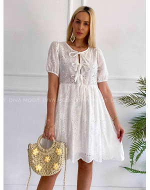 Krátke madeira šaty so šnúrovaním K 356