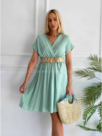 Ľahké šaty s opaskom charlott pistacio P 110