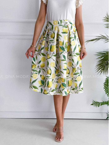 Tulipánová midi sukňa citróny K 361
