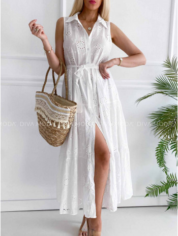 Madeira košeľové maxi šaty Tina biele K 364
