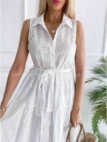 Madeira košeľové maxi šaty Tina biele K 364