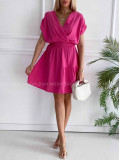 Bavlnené mušelínové šaty krátke Vivien fuchsia K 372 Bavlnené mušelínové šaty krátke Vivien fuchsia K 372